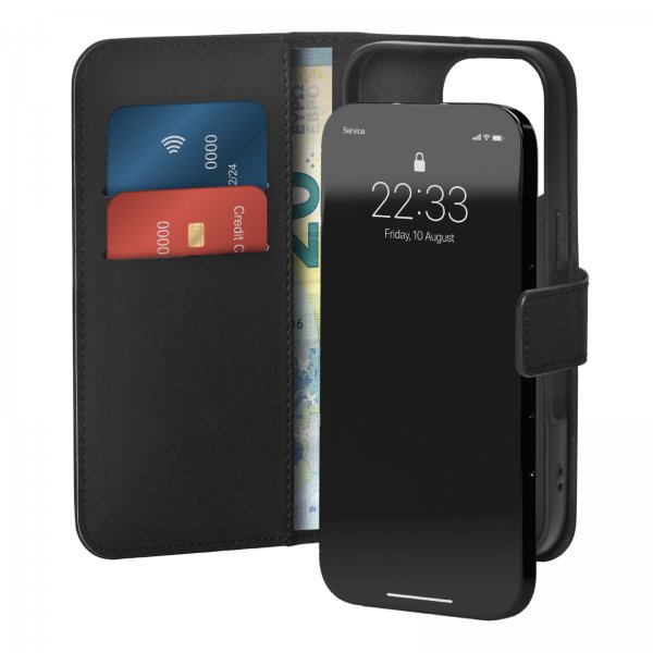 Puro iPhone 16 Pro Max Cover Wallet Stand Sort