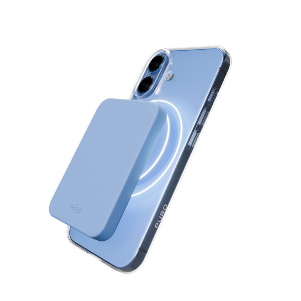 Puro iPhone 17 Cover Lite Mag Transparent Blå