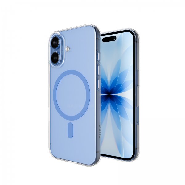 Puro iPhone 17 Cover Lite Mag Transparent Blå