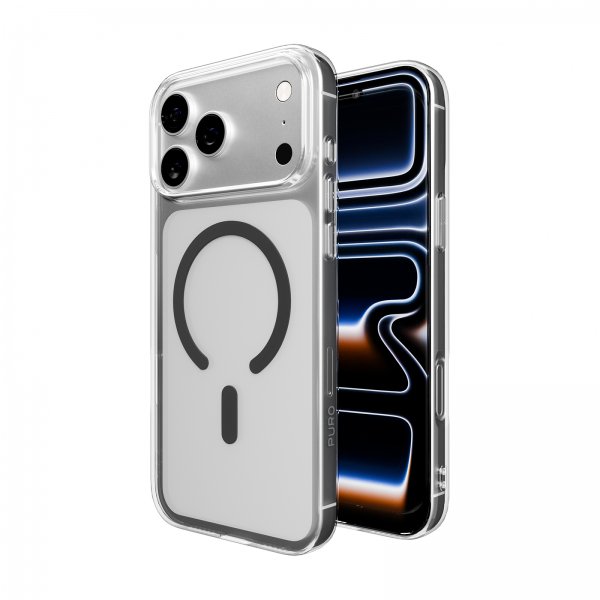 Puro iPhone 17 Pro Cover Lite Mag Transparent Sort