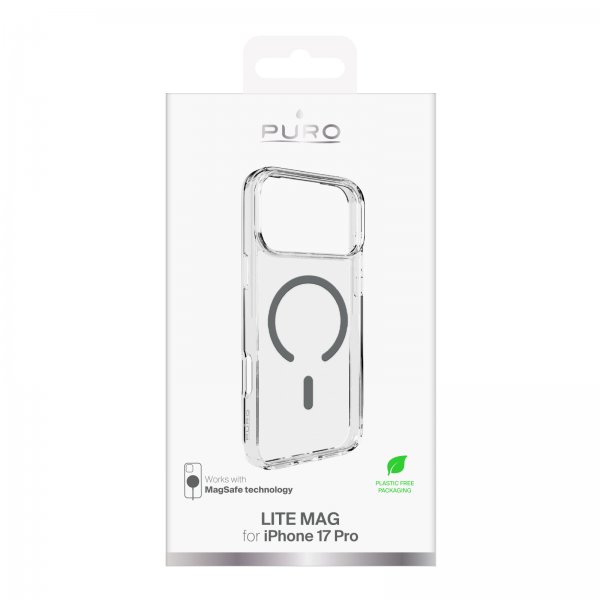 Puro iPhone 17 Pro Cover Lite Mag Transparent Grå