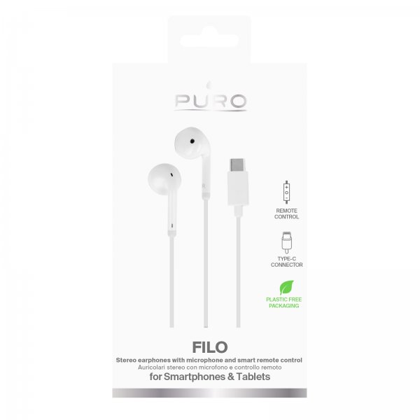 Puro Kabelforbundne Høretelefoner Filo USB-C Hvid