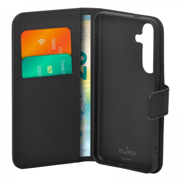 Puro Samsung Galaxy S24 Etui Wallet Stand Sort