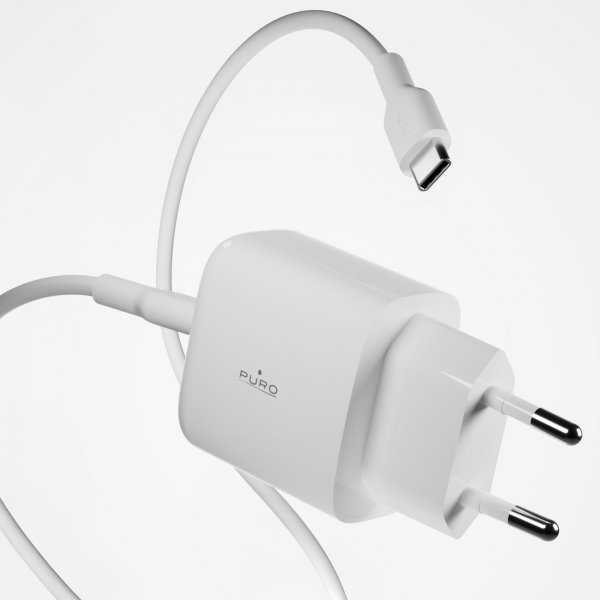 Puro Oplader med Kabel ProLite Kit USB-C 25W 1.2m Hvid