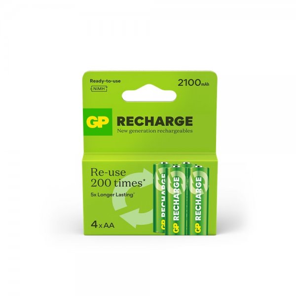 GP Recharge AA-batteri 2100mAh 4-pak