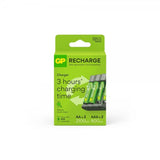 GP ReCyko Batterioplader med AA- og AAA-batterier