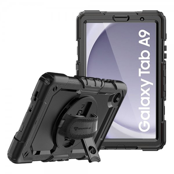 Armor-X Samsung Galaxy Tab A9 Cover Vandtæt Robust Etui Håndstrop Kickstand