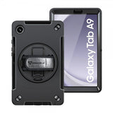 Armor-X Samsung Galaxy Tab A9 Cover Rainproof Robust Cover Håndstrop Støttefod Sort