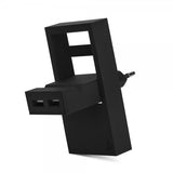 Usbepower ROCK dobbelt USB-oplader 2-i-1 Lommeoplader Sort