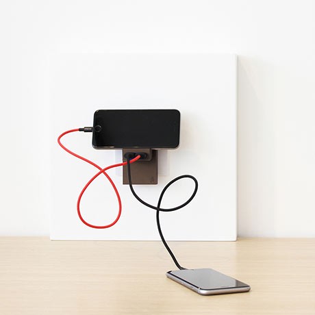 Usbepower ROCK dobbelt USB-oplader 2-i-1 Lommeoplader Sort