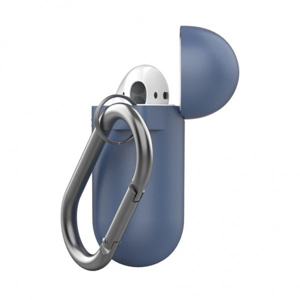 KeyBudz AirPods (1/2) Cover PodSkinz KeyChain Series Koboltblå