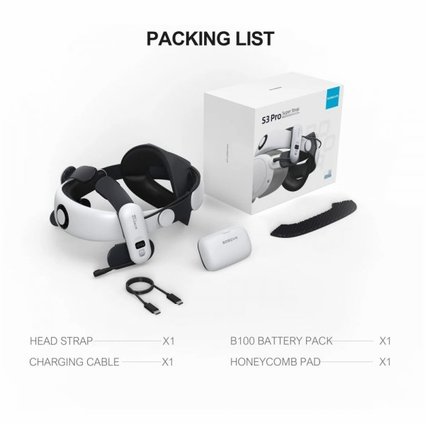 BoboVR S3 Pro Meta Quest 3 VR Headset batteripakke