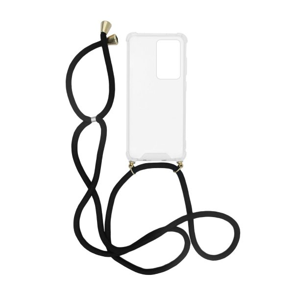 Samsung Galaxy S20 Ultra Cover med Halsrem Sort Transparent