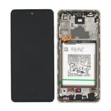Samsung A72 4G Skærm med LCD Display + Batteri Original - Hvid