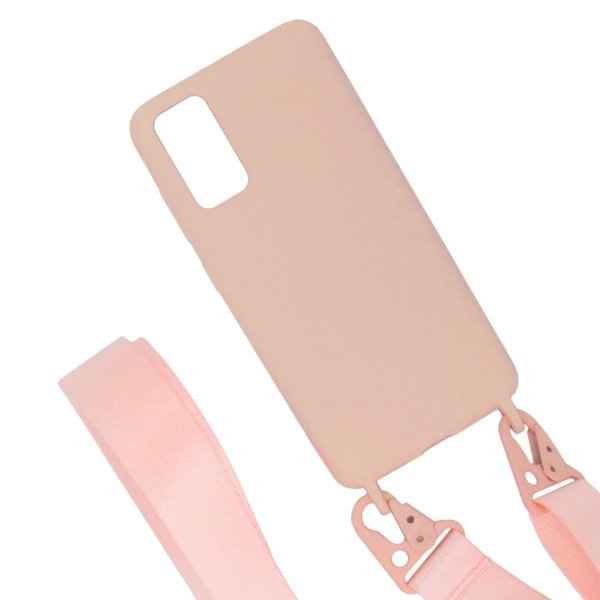 Samsung Galaxy S20 Cover Silikone med Halsrem Rosa