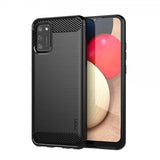 Mofi Samsung Galaxy A02s Cover Børstet Kulfibertekstur Sort