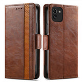 Samsung Galaxy A03 Cover Stripe Mørkebrun