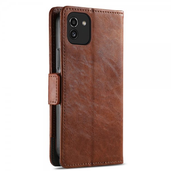 Samsung Galaxy A03 Cover Stripe Mørkebrun