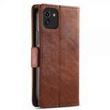 Samsung Galaxy A03 Cover Stripe Mørkebrun
