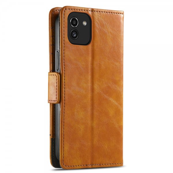 Samsung Galaxy A03 Cover Stripe Lysebrun
