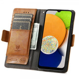 Samsung Galaxy A03 Cover Stripe Lysebrun