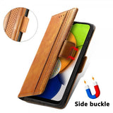 Samsung Galaxy A03 Cover Stripe Lysebrun