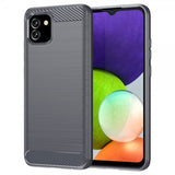 Samsung Galaxy A03 Cover Børstet Kulfibertekstur Grå