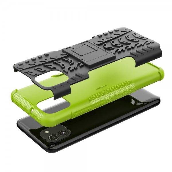 Samsung Galaxy A03 Cover Dækmønster Stativfunktion Grøn