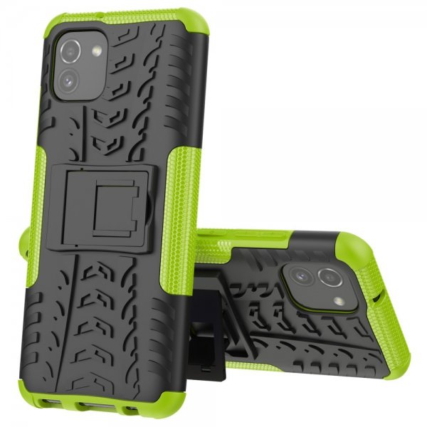 Samsung Galaxy A03 Cover Dækmønster Stativfunktion Grøn