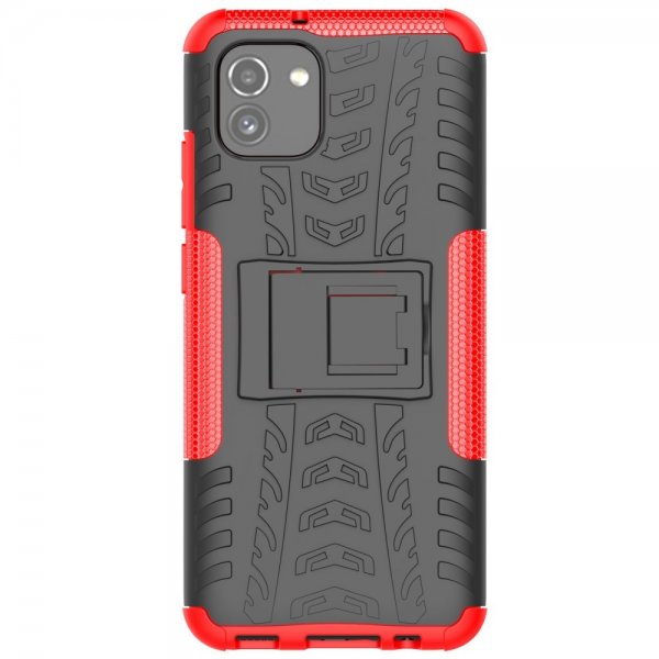 Samsung Galaxy A03 Cover Dækmønster Standfunktion Rød