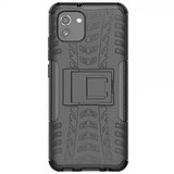 Samsung Galaxy A03 Cover Dækmønster Stativfunktion Sort