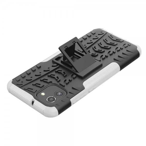 Samsung Galaxy A03 Cover Dækmønster Stativfunktion Hvid
