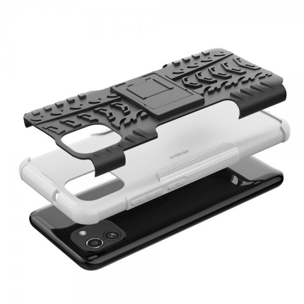 Samsung Galaxy A03 Cover Dækmønster Stativfunktion Hvid