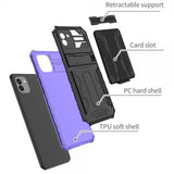 Samsung Galaxy A03 Cover Kamerabeskyttelse Kortlomme Stativfunktion Lilla