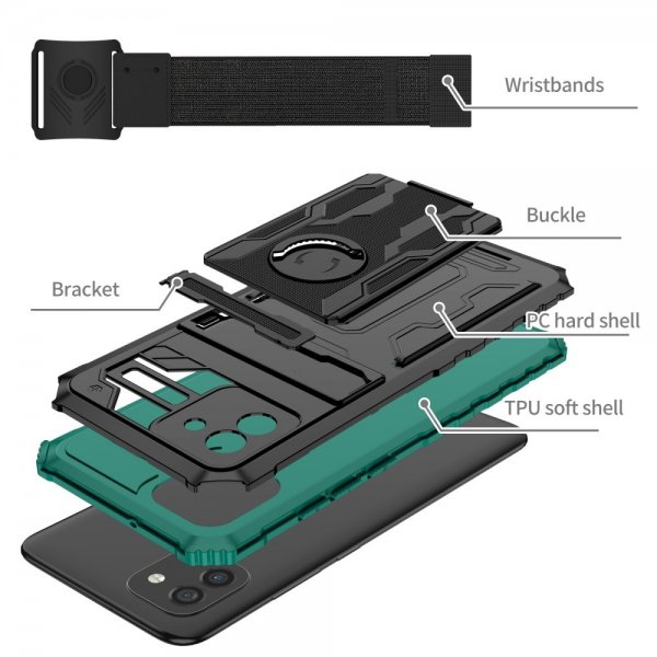 Samsung Galaxy A03 Cover med Håndgreb Grøn