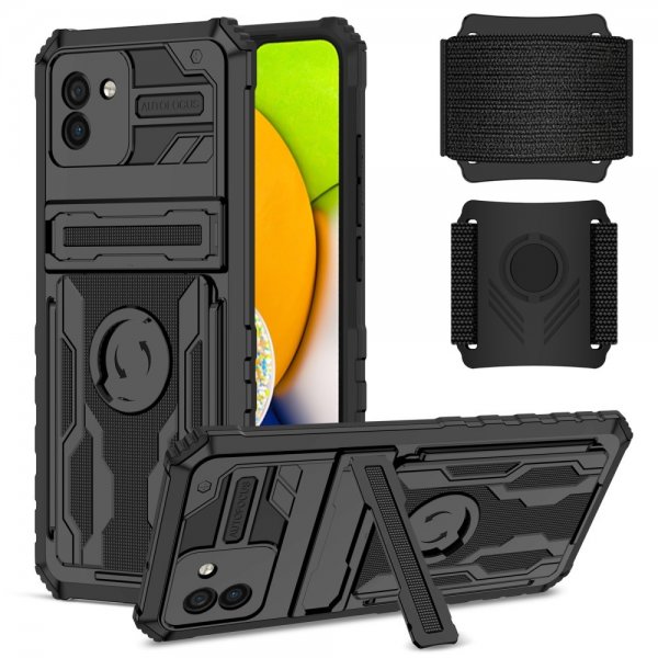 Samsung Galaxy A03 Cover med Greb Sort