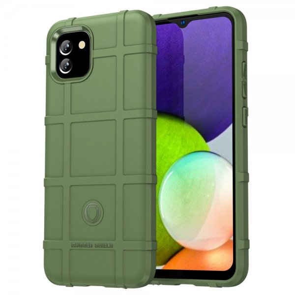 Samsung Galaxy A03 Cover Rutet Mønster Grøn