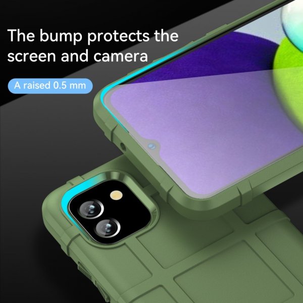 Samsung Galaxy A03 Cover Rutet Mønster Grøn