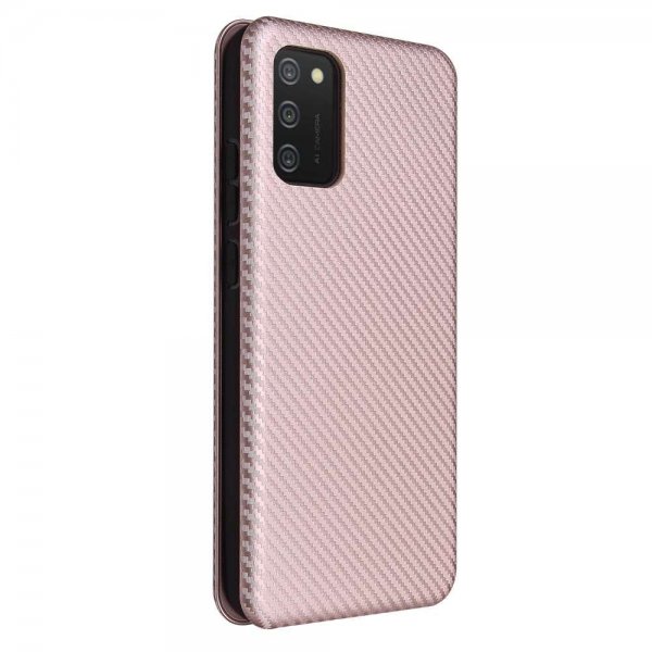 Samsung Galaxy A03s Cover Kulfibertekstur Rosaguld