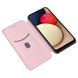 Samsung Galaxy A03s Cover Kulfibertekstur Rosaguld