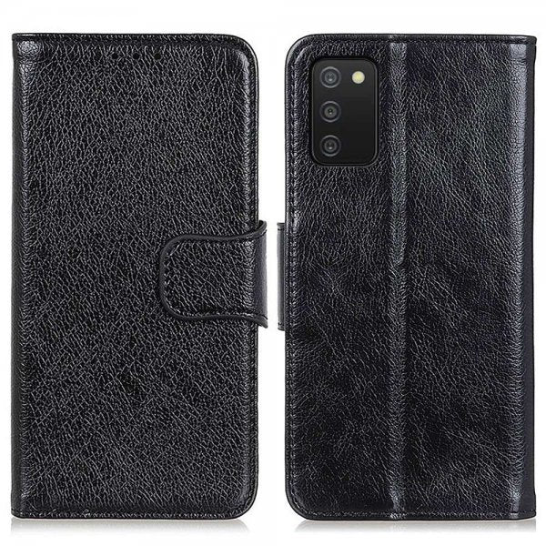 Samsung Galaxy A03s Cover Nappa Tekstur Sort