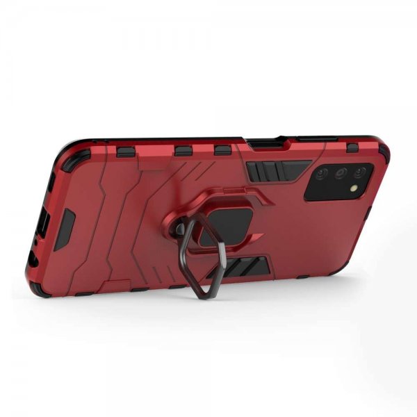 Samsung Galaxy A03s Cover med Ringholder Rød