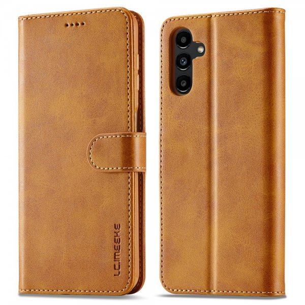 Lc.Imeeke Samsung Galaxy A04s/Galaxy A13 5G Etui med Kortlomme Standfunktion Lysebrun