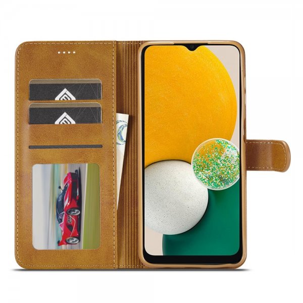 Lc.Imeeke Samsung Galaxy A04s/Galaxy A13 5G Etui med Kortlomme Standfunktion Lysebrun