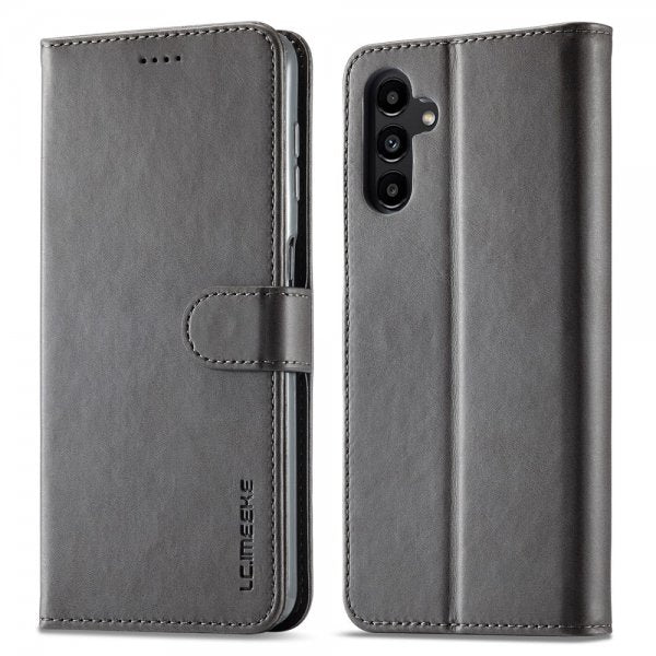 Lc.Imeeke Samsung Galaxy A05s Cover med Kortlomme Stativfunktion Grå