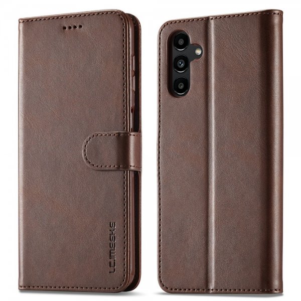 Lc.Imeeke Samsung Galaxy A05s Cover med Kortlomme Standerfunktion Mørkebrun