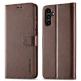 Lc.Imeeke Samsung Galaxy A05s Cover med Kortlomme Standerfunktion Mørkebrun