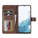 Lc.Imeeke Samsung Galaxy A05s Cover med Kortlomme Standerfunktion Mørkebrun