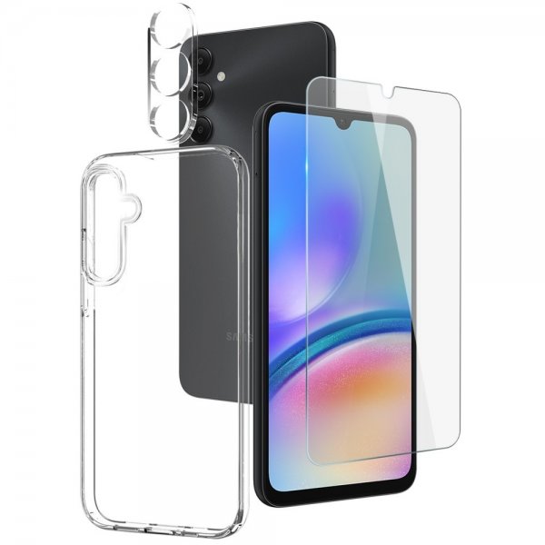 Northjo Samsung Galaxy A05s Cover med Skærmbeskyttelse og Kamerabeskyttelse 3-i-1