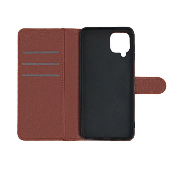 Samsung Galaxy A12 Cover med Stativ Brun